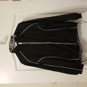 Kim Rogers Black With Zebra Print Windbreaker